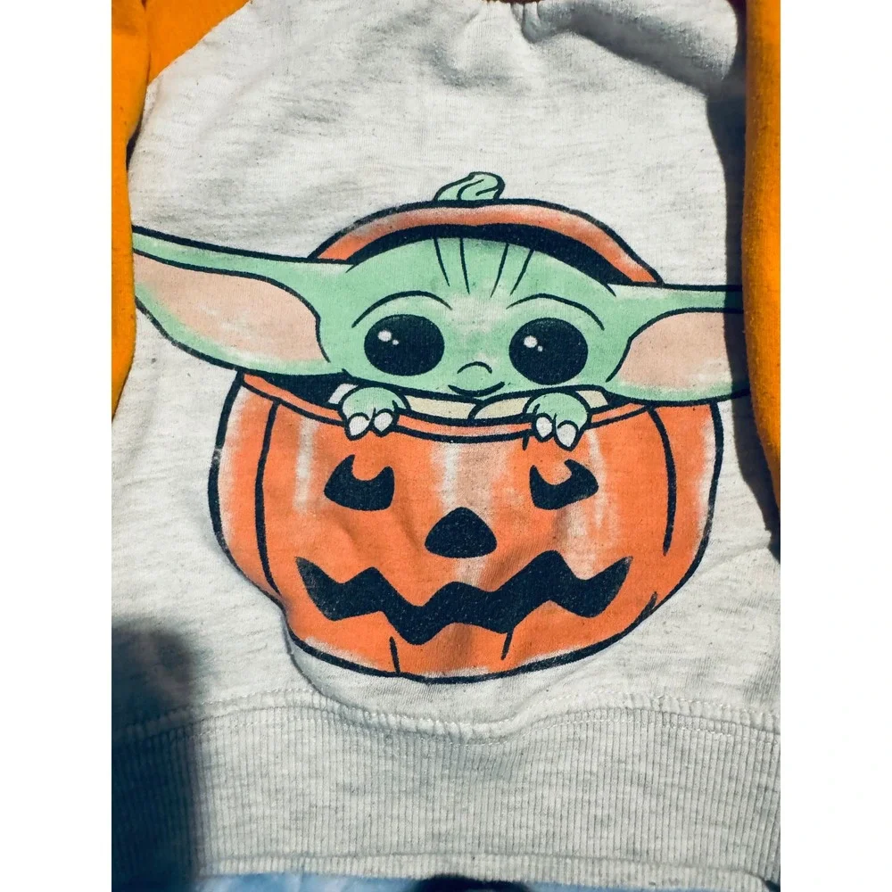 Absorba Dinosaur Fleece Sleeper & Star Wars Grogu Halloween Outfit Set 12M